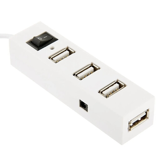 Wewoo HUB USB 2.0 haute vitesse blanc 4 ports avec commutateur, plug and play