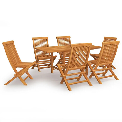 Maison Chic Salon de jardin 7 pcs - Table et chaises d'extérieur - Mobilier/Meubles de jardin Moderne Bois de teck massif -MN94574