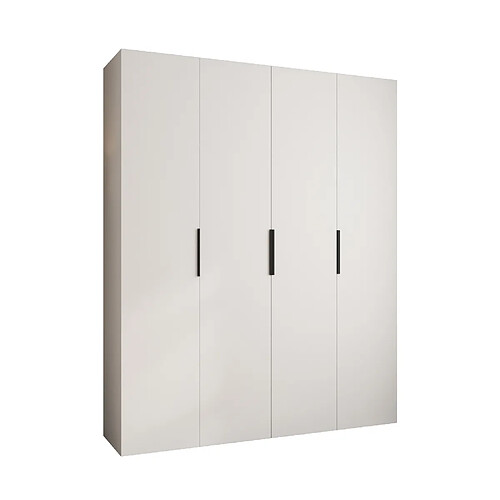 Abiks Meble Armoire à portes battantes Como 4 245,5/200/50 4 portes (blanc/noir)