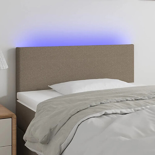 Maison Chic Tête de lit scandinave à LED,meuble de chambre Taupe 80x5x78/88 cm Tissu -MN56262