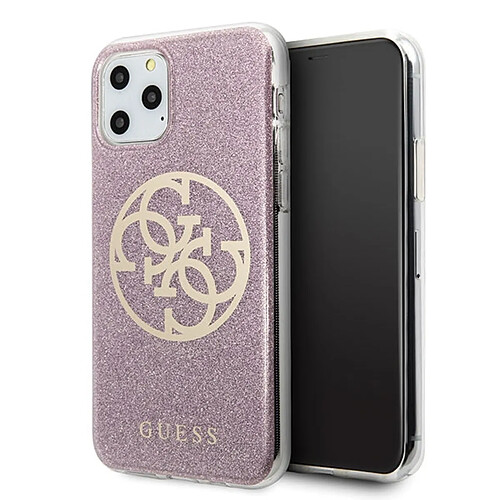 Guess Maroquinerie guess guhcn65pcuglpi iphone 11 pro max rózowy/rose hard coque 4g circle glitter