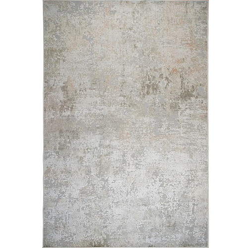 Thedecofactory VERDIO USED - Tapis en viscose effet usé en relief beige gris 160x230