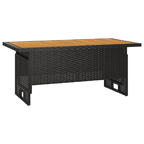 Maison Chic Table de jardin | Table d'extérieur noir 100x50x43/63 cm acacia et résine tressée -GKD83225