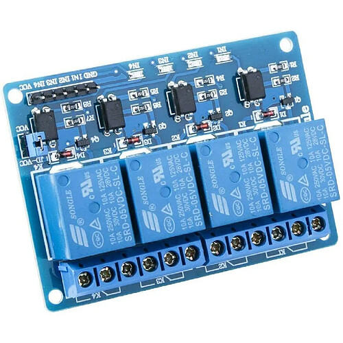 Module Relais 1 Pièce 4 Canaux 4CH DC 5V avec Coupleur Optique pour UNO R3 Mega 1280 DSP Arm PIC AVR