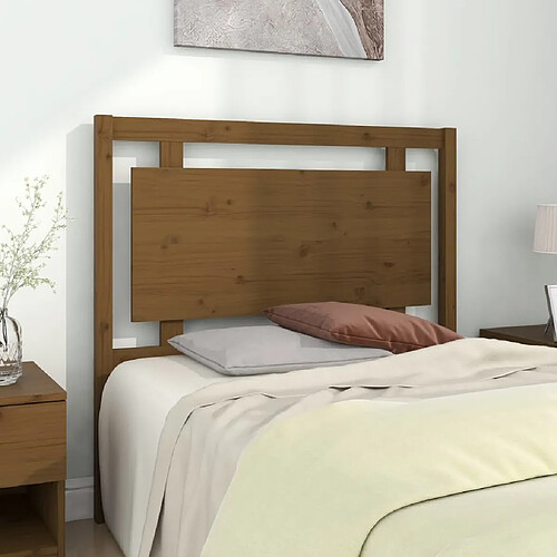 vidaXL Tête de lit Marron miel 105,5x4x100 cm Bois massif de pin