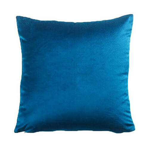 Paris Prix Housse de Coussin Velours Swart 40x40cm Bleu