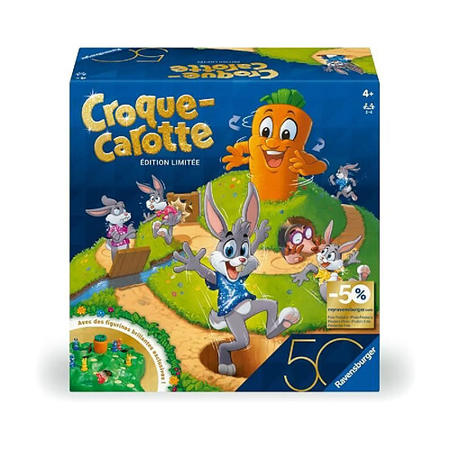 Ravensburger-Croque Carotte 50 ans-Jeu de société-Enfants&Parents-Jeu de parcours rigolo-A partir de 4 ans-Mixte-23006