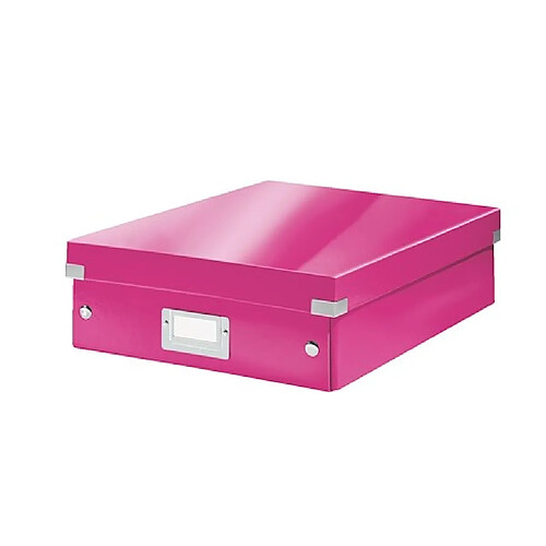 Boîte de rangement carton Leitz Click&Store Wow avec séparateurs H 10,5 x L 27,8 x P 36,8 cm rose