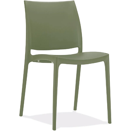 Alterego Chaise design 'ENZO' en matière plastique vert foncé