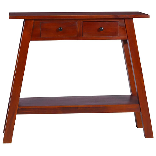 vidaXL Table console Marron classique 90x30x75 cm Bois d'acajou massif