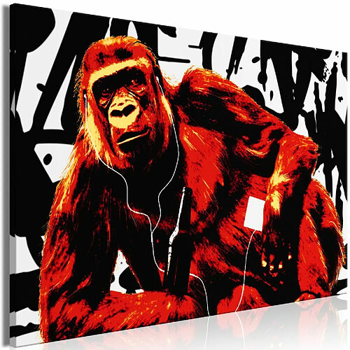 Paris Prix Tableau Imprimé Pop Art Monkey Narrow Red 80 x 120 cm