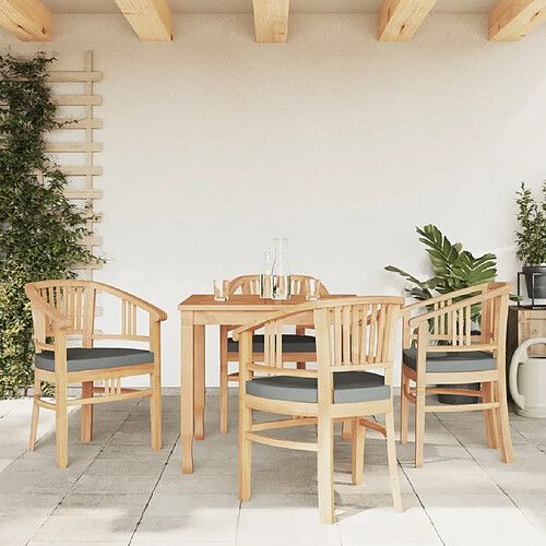 Salle à dîner de jardin 5 pcs,Table et chaise à manger Bois de teck massif -MN69070