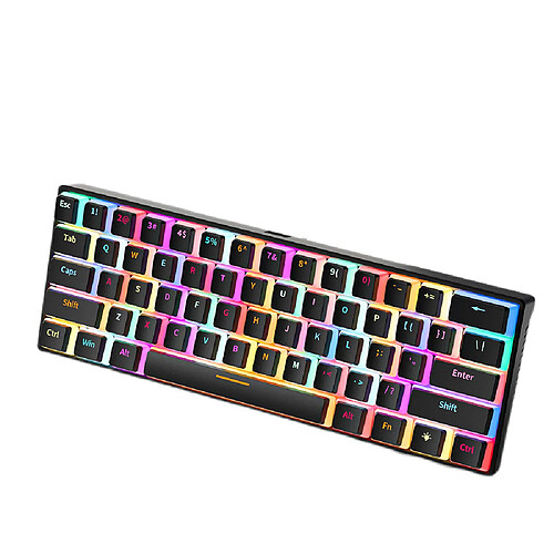 General Clavier de jeu, interrupteurs à clé mécaniques hybrides, touches multimédia, clavier d'ordinateur silencieux rétroéclairé à LED arc-en-ciel, clavier filaire USB étanche pour PC Mac Xbox(axe rouge)