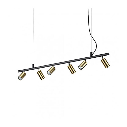 Ideal Lux Suspension Dynamite Métal Laiton satiné 6 ampoules 16,5cm