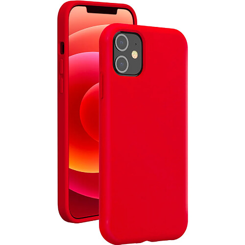 Coque iPhone 12 / 12 Pro Silicone SoftTouch Rouge Bigben