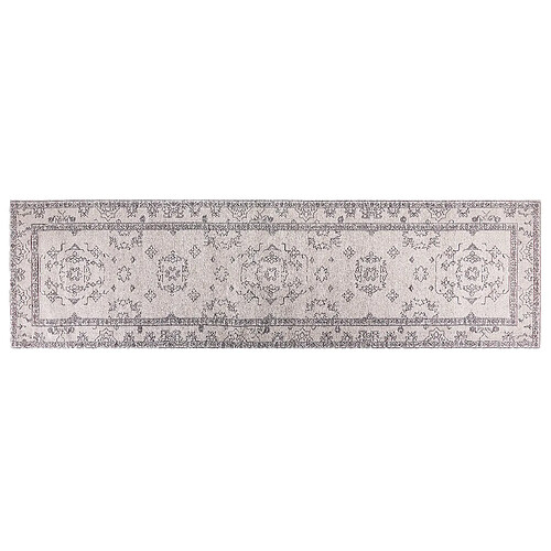 Beliani Tapis beige en coton 80 x 300 cm GOLLER