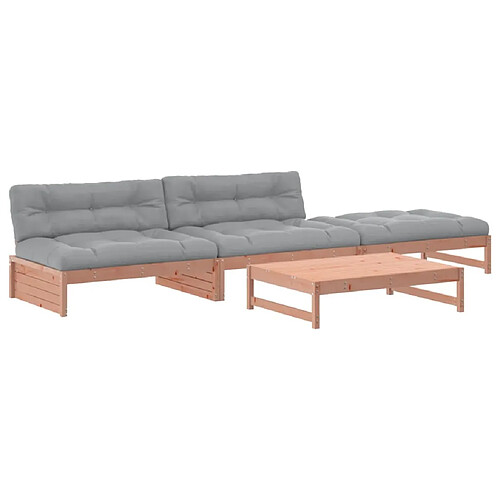 Maison Chic Salon de jardin 4 pcs + coussins - Mobilier/Meubles de jardin - Table et chaises d'extérieur bois massif douglas -MN33617