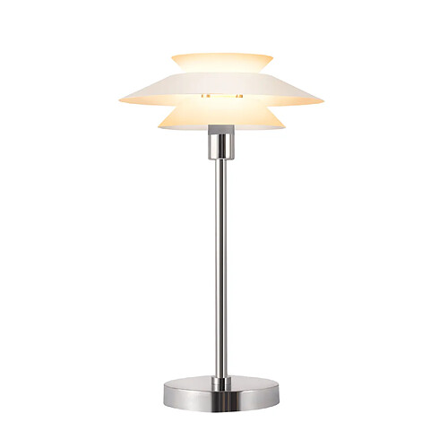 NETTLIFE Lampe de table pour salon - Design moderne blanc, lampe de chevet vintage E14 avec 1 lumière - Sans ampoule (Max. 40W).