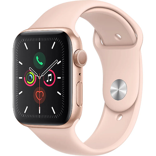 Apple Watch 5 - 44 - Alu or / Bracelet Sport Rose des sables · Reconditionné