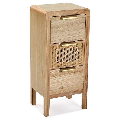 Versa Commode en paulownia et rotin Cannage 3 tiroirs