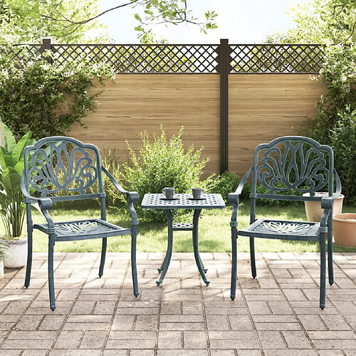 vidaXL Chaises de jardin lot de 2 vert aluminium coulé