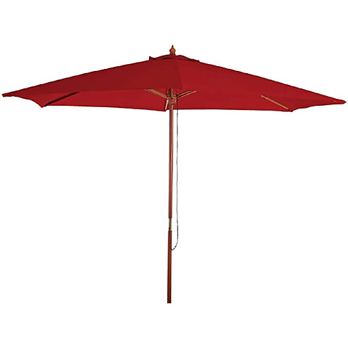 Decoshop26 Parasol de jardin Ø 3m polyester/bois bordeaux 04_0003812