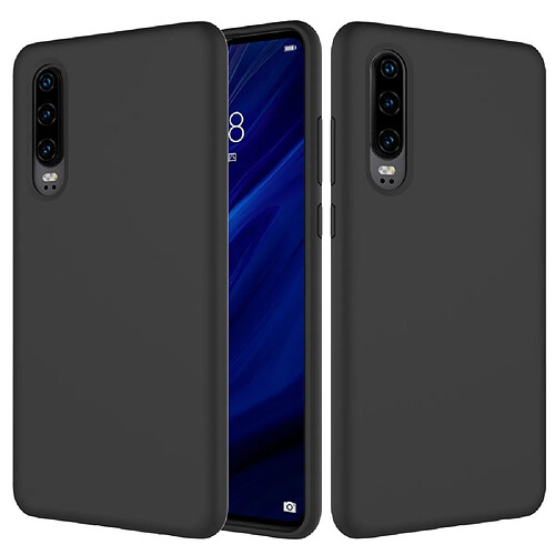 Coque en silicone liquide noir pour Huawei P30