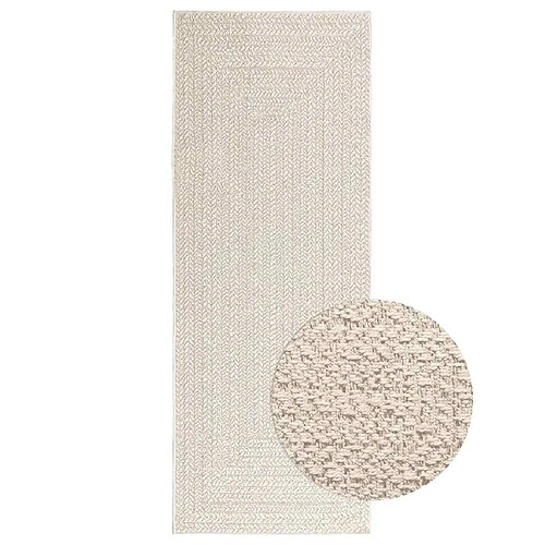 vidaXL Tapis ZIZUR crème 80x200 cm aspect de jute intérieur extérieur