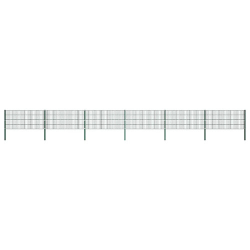 vidaXL Panneau de clôture avec poteaux Fer 10,2 x 0,8 m Vert