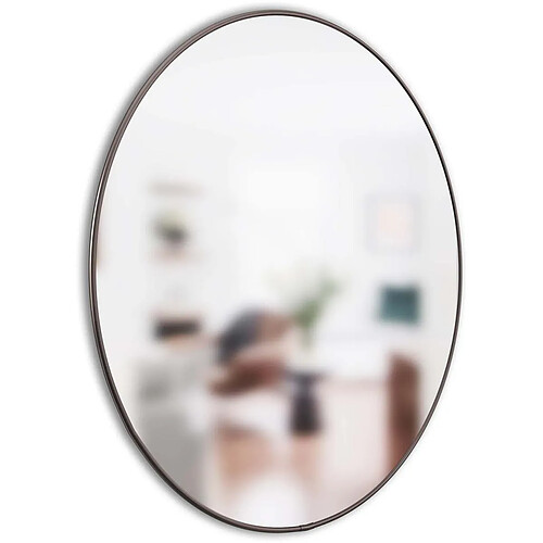 Umbra Miroir rond en métal 86 cm Hubba titane.