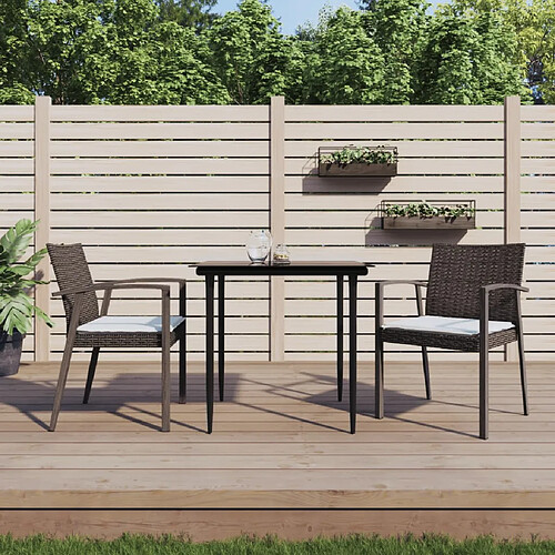 vidaXL Chaises de jardin coussins lot de 2 marron 56,5x57x83 cm rotin