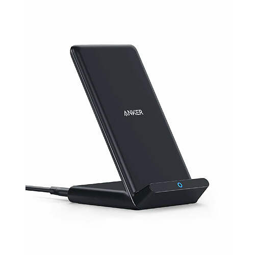 Anker PowerWave Stand - Chargeur sans fil rapide certifié Qi 10W pour Samsung Galaxy S9/8/7/+, compatible standard 5W iPhone XR/Xs Max/XS/X/8/8 Plus, Mate 20 Pro (chargeur mural non inclus)