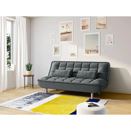 Vente-Unique Canapé convertible clic-clac MISHAN en tissu - Gris