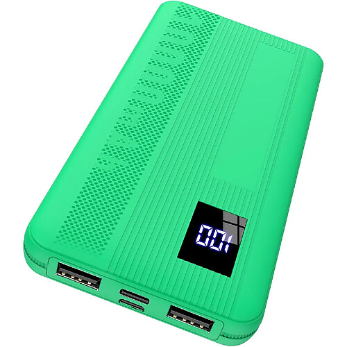 SANAG Batterie Externe, 15W Power Bank, Baterie Externe Capacité 10000Mah, Slim Et Portable, Avec 1 Port Usb C Et 2 Ports Usb A Et Écran Led Pour Iphone Samsung Smartphones, Smartwatch(Vert 2024)