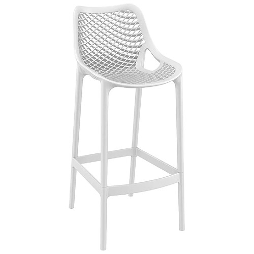 Alterego Tabouret de jardin 'BROZER' blanc en matière plastique