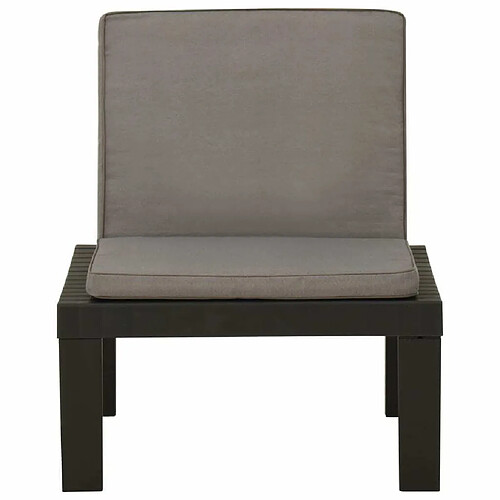 Maison Chic Chaise de salon de jardin - Fauteuil d'extérieur avec coussin Plastique Gris -MN99783