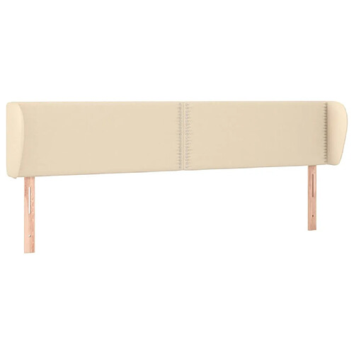 Maison Chic Tête de lit moderne avec oreilles pour chambre - Décoration de lit Crème 183x23x78/88 cm Tissu -MN11985