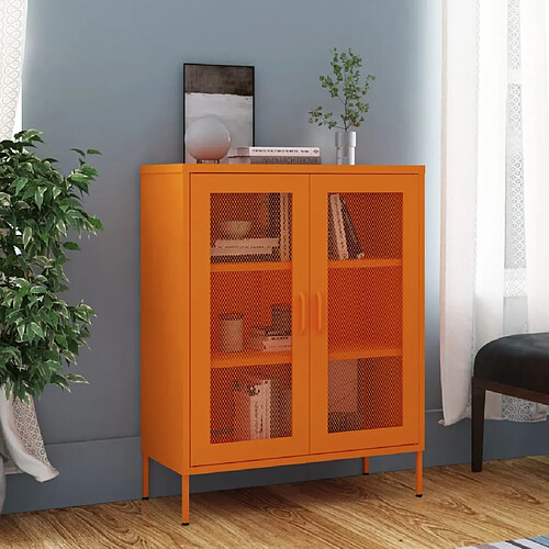 vidaXL Armoire de rangement Orange 80x35x101,5 cm Acier