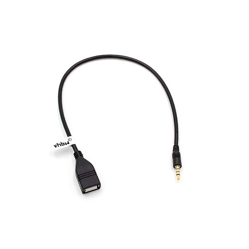 vhbw Prise de câble adaptateur auxiliaire USB OTG pour Auto Radio des marques Renault, Saab, Seat, Skoda, SsangYong, Subaru, Suzuki, Toyota, Volvo, VW