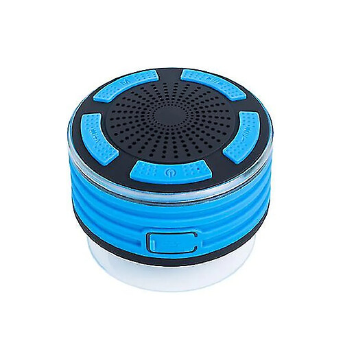 Universal Haut-parleur YH-Shower, IPX7 Bluetooth étanche Bluetooth en haut-parleur de douche sans fil avec un son haute définition, subwoofer, radio FM (bleu)