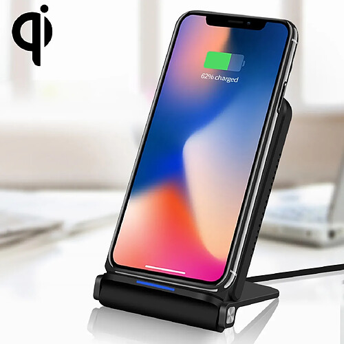 Wewoo Chargeur sans fil noir pour iPhone, Galaxy, Huawei, Xiaomi, LG, HTC et autres téléphones intelligents QI Standard Q200 10W ABS + PC rapide chargement sans Pad,