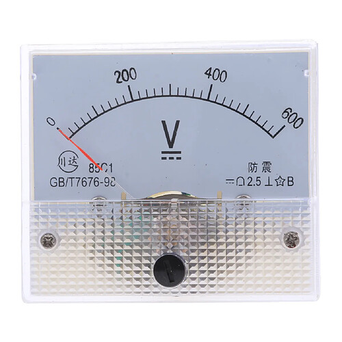 85c1 dm rectangle ampèremètre ampèremètre testeur analogique panneau voltmètre 0-600 v