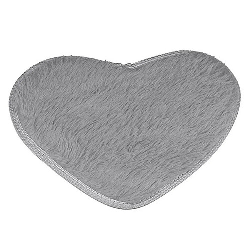 Wewoo Tapis de Bain Antidérapants en Forme de Coeur de Décoration de MaisonTaille 70 * 80CM Gris Argenté