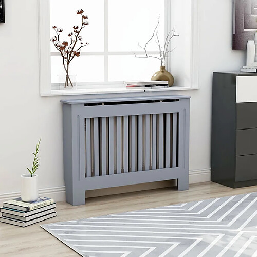 vidaXL Cache-radiateur anthracite 112x19x81,5 cm MDF