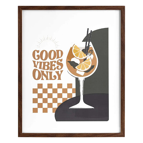 Atmosphera, Createur D'Interieur Affiche encadrée COCKTAIL - 40 x 50 cm - Marron