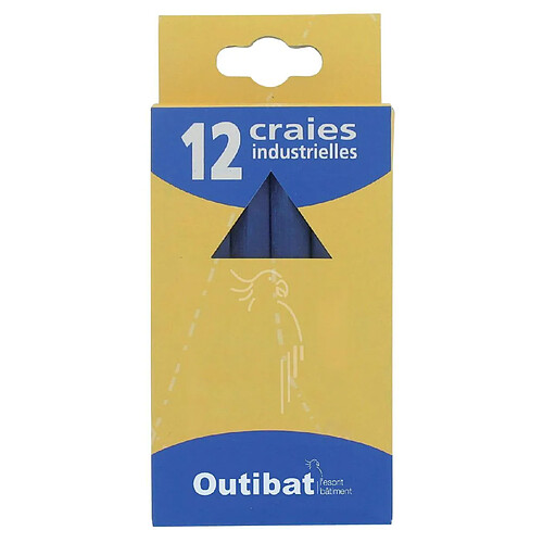 Craie industrielle Outibat Couleur Bleu Boîte de 12