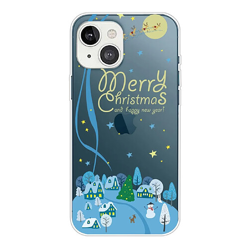 Coque en TPU anti-rayures, motif de noël, flexible pour votre iPhone 14 Plus - Ville de Noël