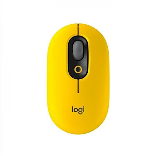 Souris Sans Fil Logitech POP Mouse avec Emojis Personnalisables, Bluetooth, USB, Multidispositifs - Jaune