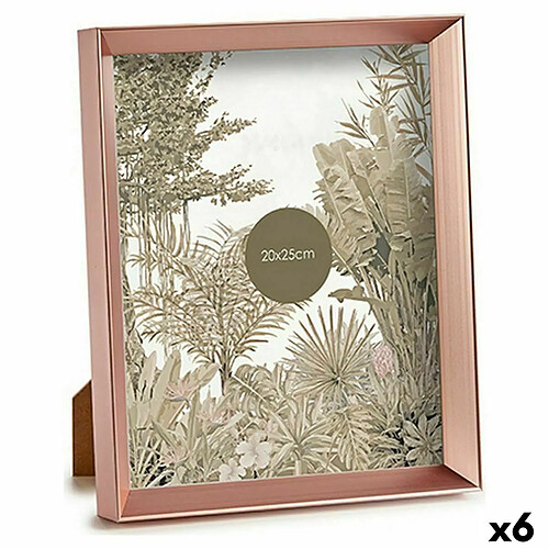 Gift Decor Cadre photo Rose Cuivre Plastique verre (22,3 x 3,5 x 27,3 cm) (6 Unités)