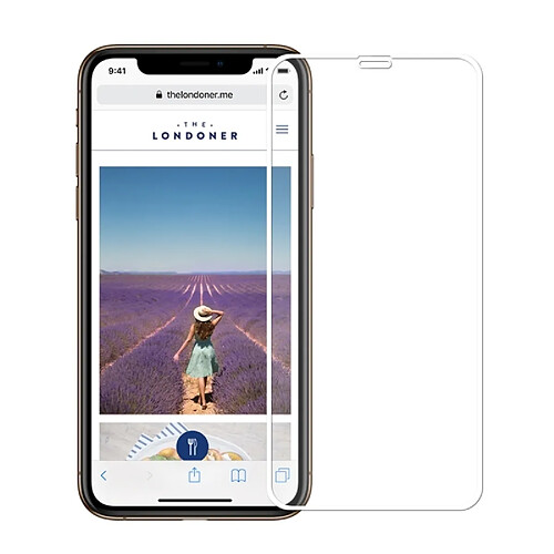 Wewoo Film de verre trempé plein écran anti-déflagrant dureté de la surface 2.5D 9H pour iPhone XS (Blanc)